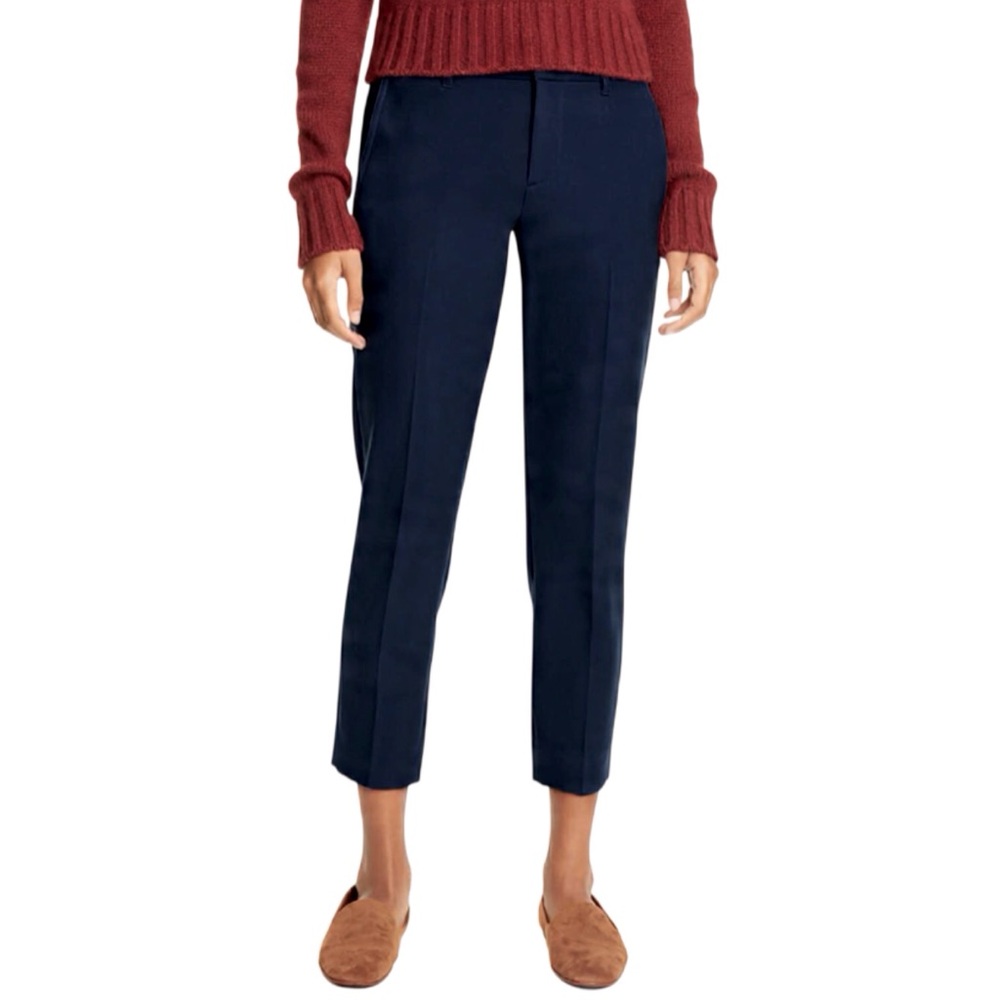 Vince Soft Tailored Ankle Trousers Navy Blue Tapered Pants Size 18